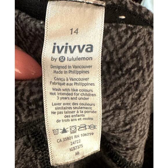 Ivivva Gray Herringbone Athletic Leggings Girls Size 14 - Picture 4 of 5